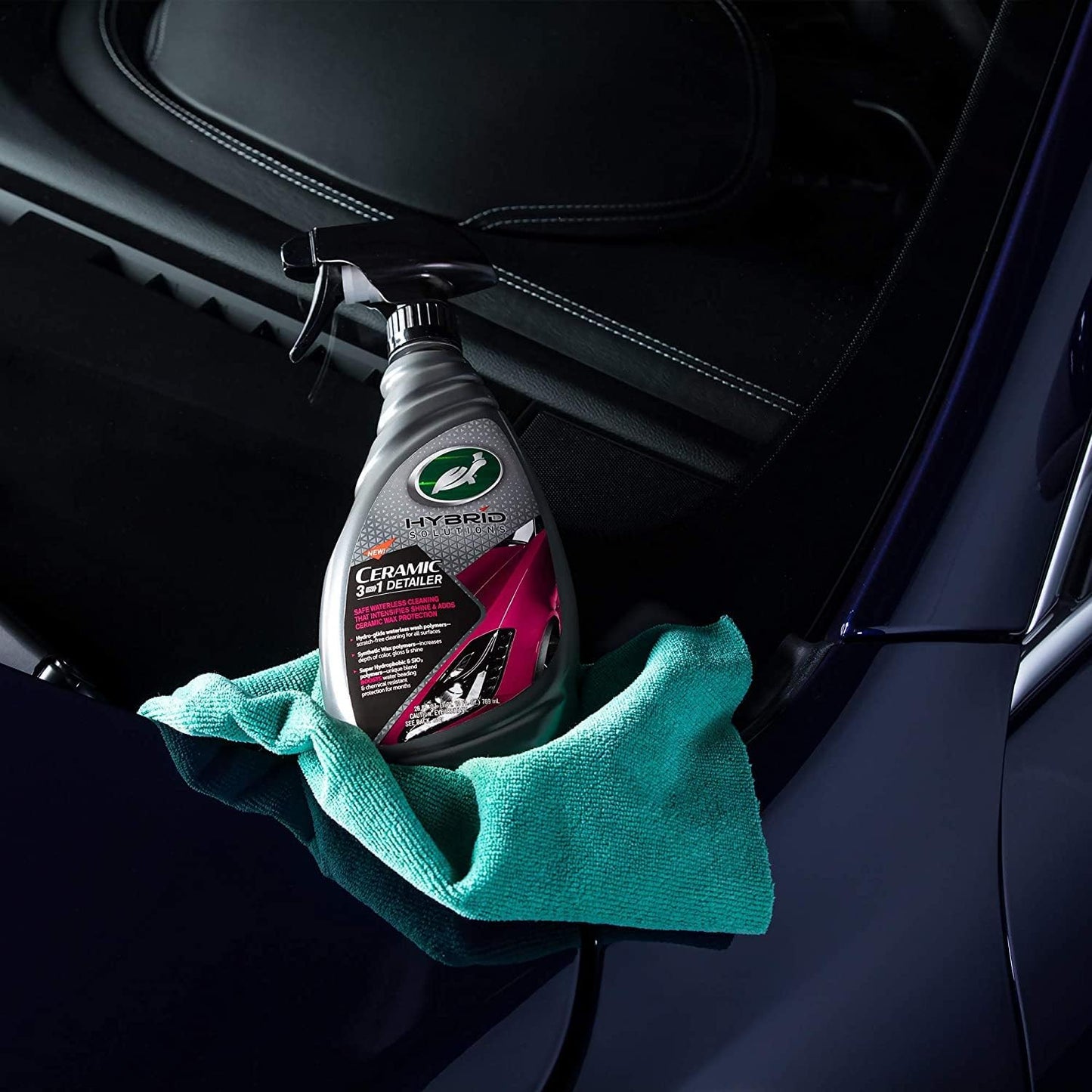 53413 Hybrid Solutions Ceramic 3-In-1 Detailer, Waterless Wash and Ceramic Wax Detailing Spray, Cleans Shines and Protects Paint Glass and Wheels, Repels Water and Dirt, 32 Oz. (Pack of 1)