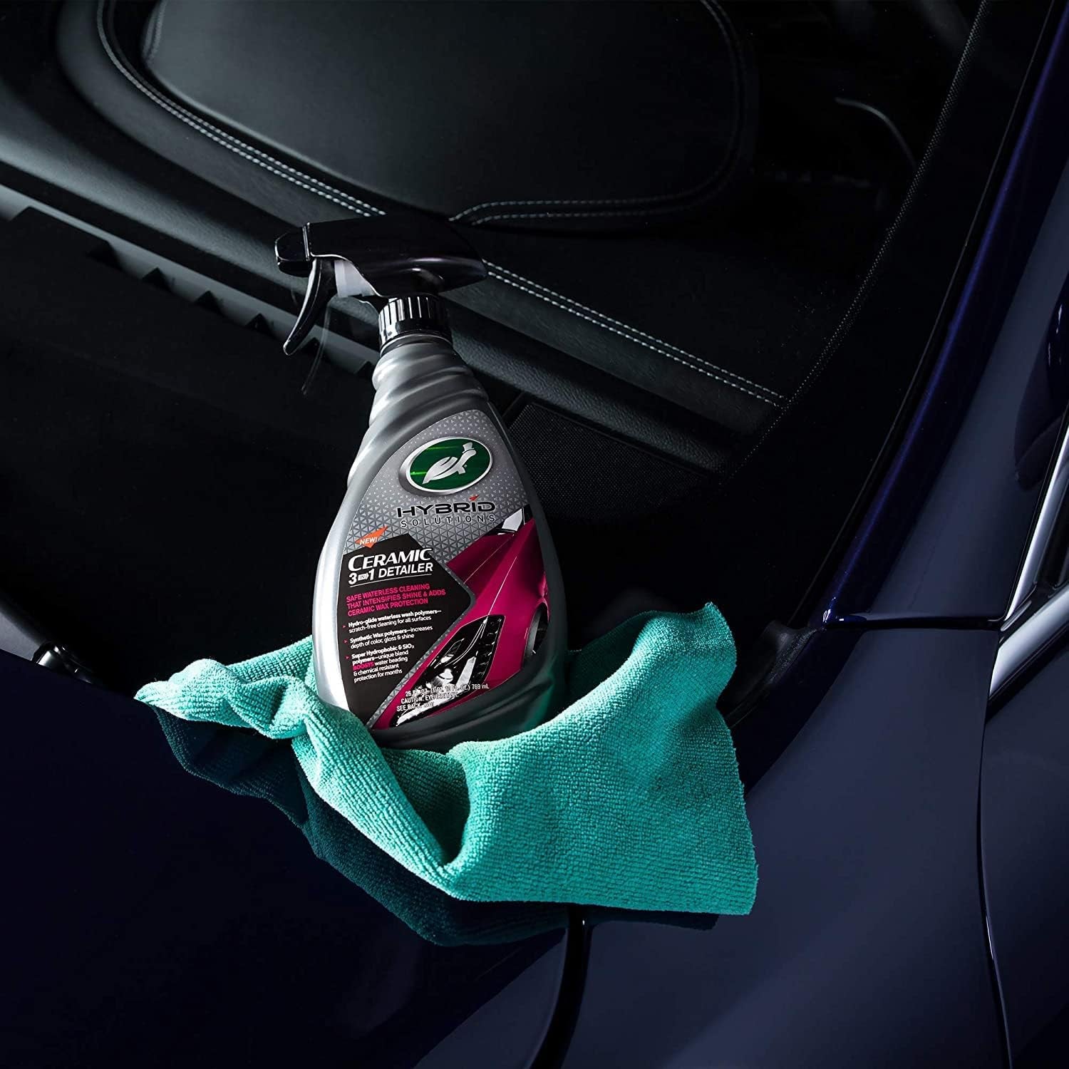 53413 Hybrid Solutions Ceramic 3-In-1 Detailer, Waterless Wash and Ceramic Wax Detailing Spray, Cleans Shines and Protects Paint Glass and Wheels, Repels Water and Dirt, 32 Oz. (Pack of 1)